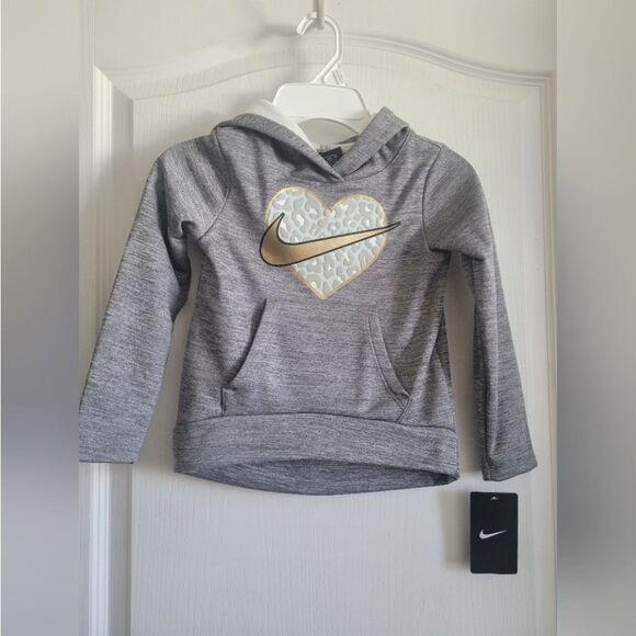 Nike Toddler Girl Leopard Print Fleece‎ High LowPullover Hoodie Nwt in packaging - Picture 2 of 5